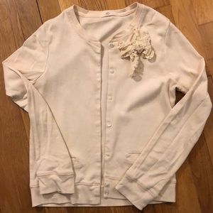 J Crew ivory decorated cardigan